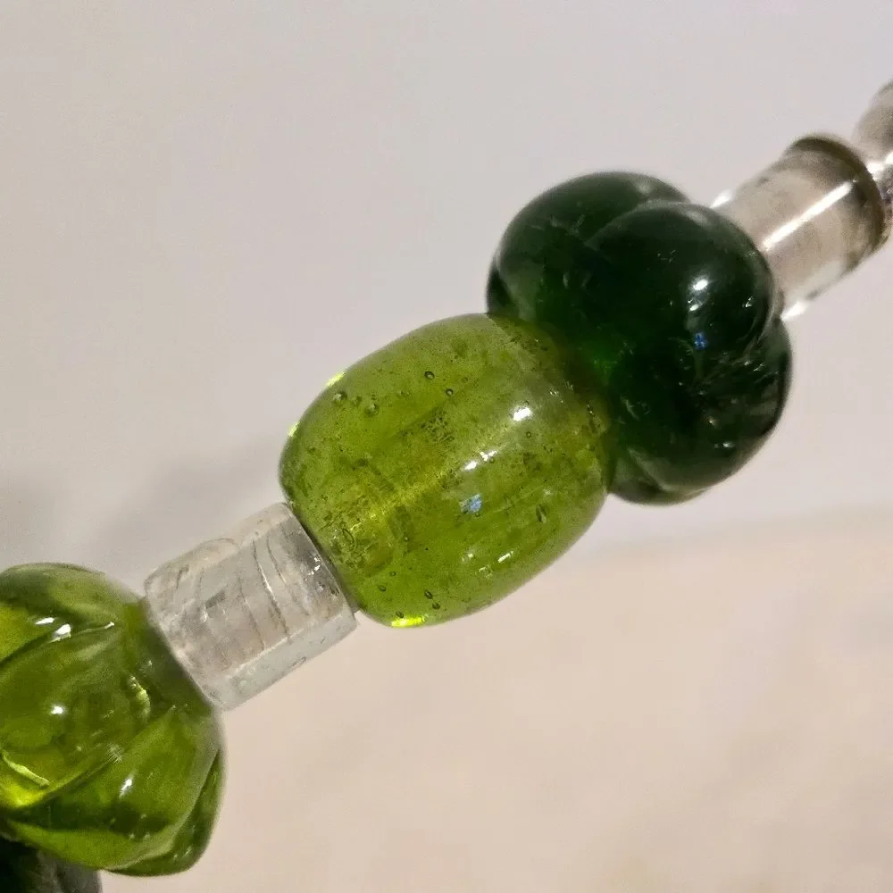 Pottery Barn Long Green Bead salad serving fork